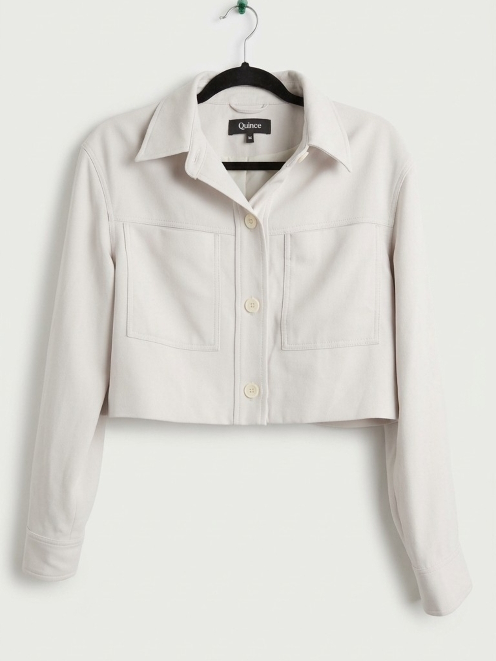 Quince Cream Cropped Utility Jacket